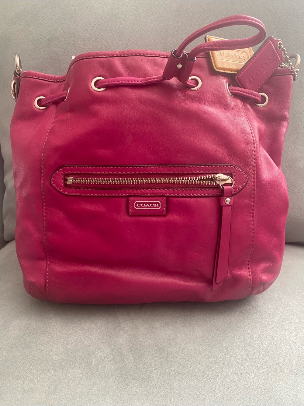 Coach Daisy Leather Drawstring Convertible Shoulder Bag (Style No. F25661),